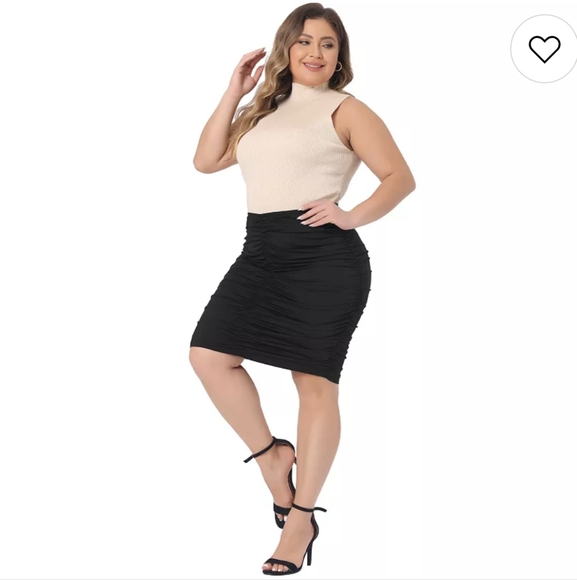 NWT Black Ruched Skirt 2X - Picture 3 of 8